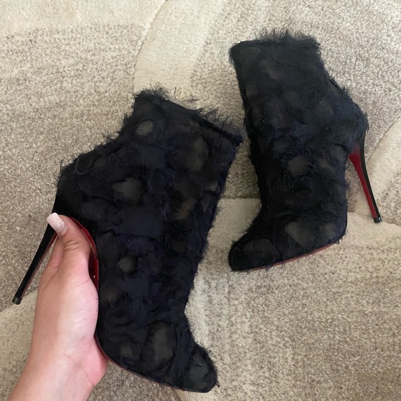 CHRISTIAN LOUBOUTIN Toubootfrou chiffon booties - Picture 3 of 9